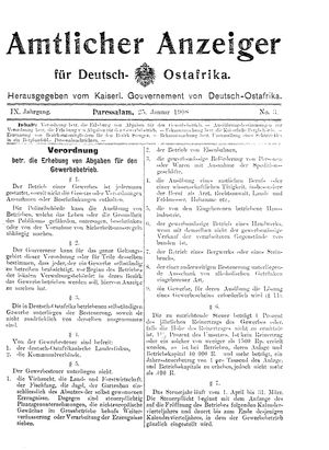 Deutsch-Ostafrikanische Zeitung vom 25.01.1908
