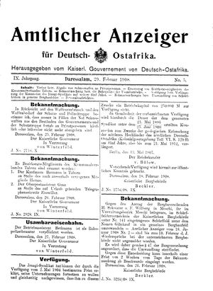 Deutsch-Ostafrikanische Zeitung vom 29.02.1908