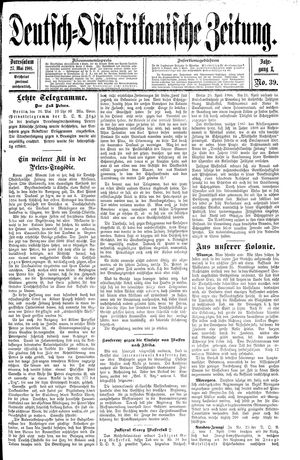 Deutsch-Ostafrikanische Zeitung on May 27, 1908