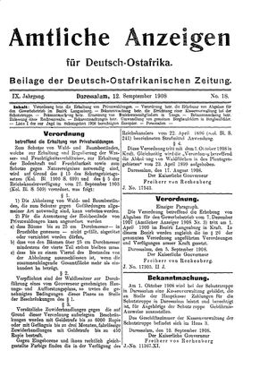 Deutsch-Ostafrikanische Zeitung vom 12.09.1908