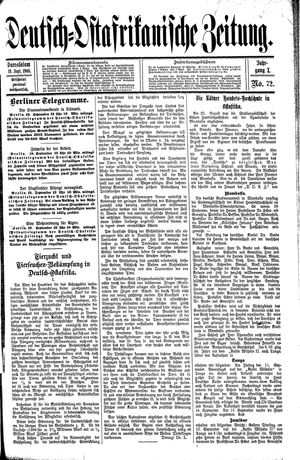 Deutsch-Ostafrikanische Zeitung vom 19.09.1908