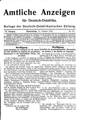 Deutsch-Ostafrikanische Zeitung vom 21.10.1908
