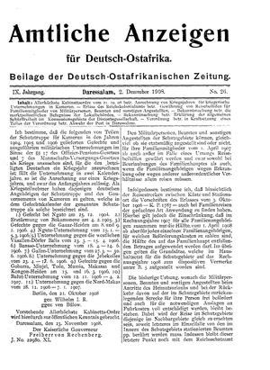 Deutsch-Ostafrikanische Zeitung vom 02.12.1908