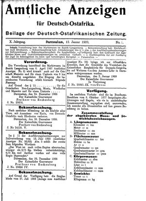 Deutsch-Ostafrikanische Zeitung vom 13.01.1909