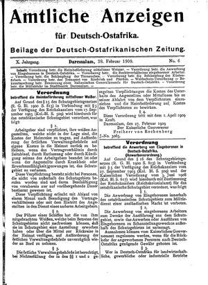 Deutsch-Ostafrikanische Zeitung vom 28.02.1909