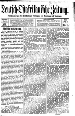 Deutsch-Ostafrikanische Zeitung vom 06.03.1909