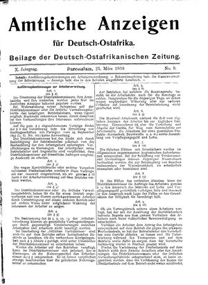 Deutsch-Ostafrikanische Zeitung vom 25.03.1909