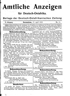 Deutsch-Ostafrikanische Zeitung on Apr 17, 1909