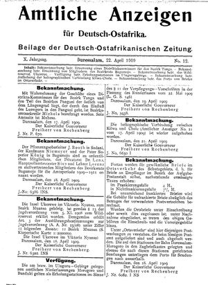 Deutsch-Ostafrikanische Zeitung vom 22.04.1909