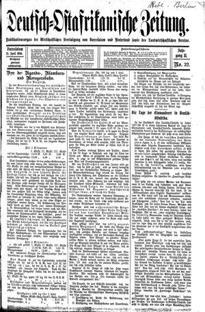 Deutsch-Ostafrikanische Zeitung vom 24.04.1909