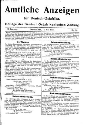 Deutsch-Ostafrikanische Zeitung vom 12.05.1909