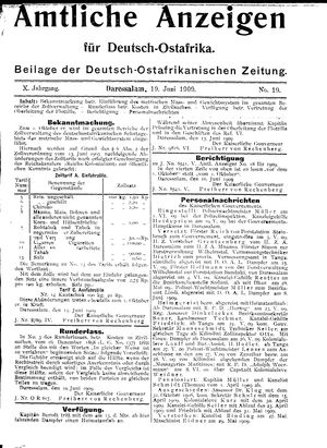 Deutsch-Ostafrikanische Zeitung vom 19.06.1909