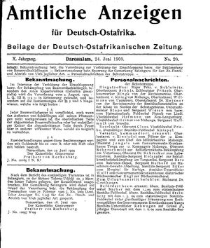 Deutsch-Ostafrikanische Zeitung vom 24.06.1909