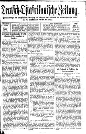 Deutsch-Ostafrikanische Zeitung vom 26.06.1909
