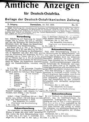 Deutsch-Ostafrikanische Zeitung on Jul 18, 1909