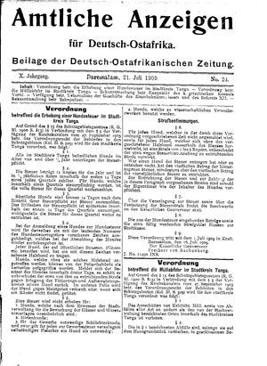 Deutsch-Ostafrikanische Zeitung vom 21.07.1909