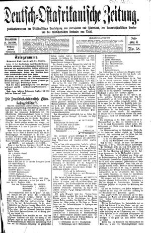 Deutsch-Ostafrikanische Zeitung vom 24.07.1909