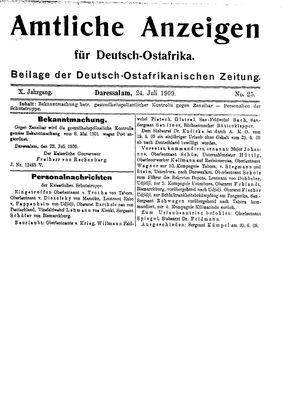 Deutsch-Ostafrikanische Zeitung vom 24.07.1909