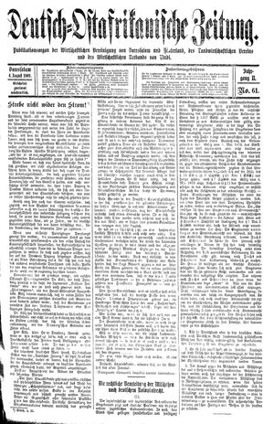 Deutsch-Ostafrikanische Zeitung vom 04.08.1909