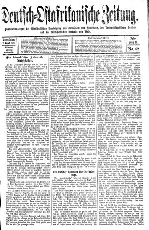 Deutsch-Ostafrikanische Zeitung on Aug 7, 1909