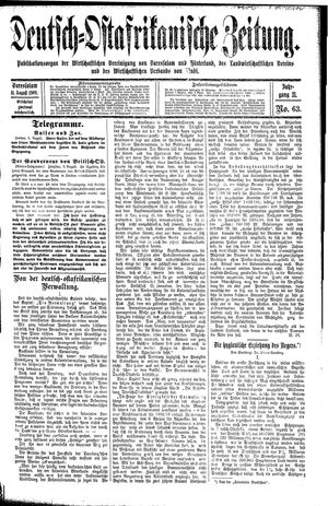 Deutsch-Ostafrikanische Zeitung vom 11.08.1909