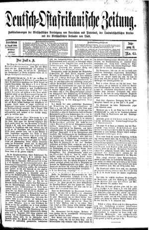 Deutsch-Ostafrikanische Zeitung vom 18.08.1909