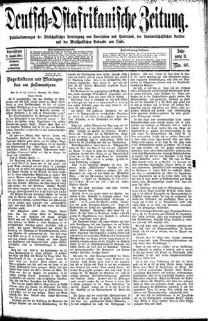 Deutsch-Ostafrikanische Zeitung vom 21.08.1909