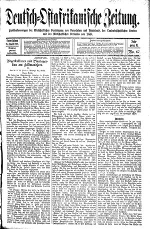 Deutsch-Ostafrikanische Zeitung vom 25.08.1909