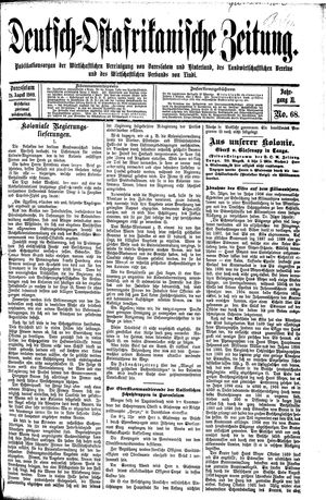 Deutsch-Ostafrikanische Zeitung vom 28.08.1909