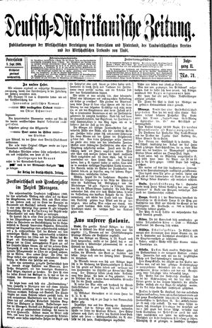 Deutsch-Ostafrikanische Zeitung vom 08.09.1909