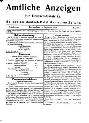 Deutsch-Ostafrikanische Zeitung vom 09.09.1909