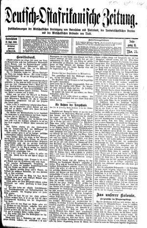 Deutsch-Ostafrikanische Zeitung vom 22.09.1909