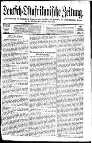 Deutsch-Ostafrikanische Zeitung vom 25.09.1909
