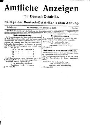 Deutsch-Ostafrikanische Zeitung vom 29.09.1909