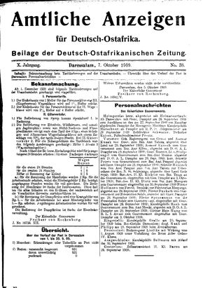 Deutsch-Ostafrikanische Zeitung vom 07.10.1909