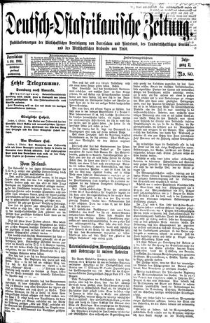 Deutsch-Ostafrikanische Zeitung vom 09.10.1909