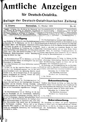 Deutsch-Ostafrikanische Zeitung vom 14.10.1909