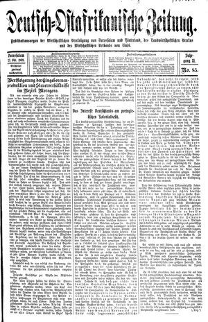 Deutsch-Ostafrikanische Zeitung vom 27.10.1909