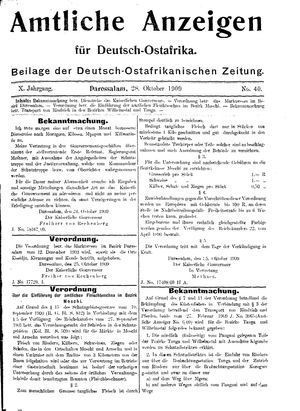 Deutsch-Ostafrikanische Zeitung vom 28.10.1909
