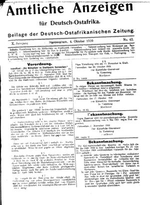 Deutsch-Ostafrikanische Zeitung vom 04.11.1909