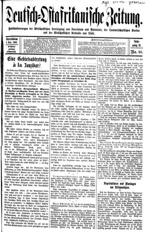 Deutsch-Ostafrikanische Zeitung vom 06.11.1909