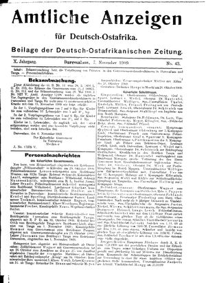 Deutsch-Ostafrikanische Zeitung vom 07.11.1909