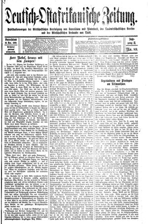 Deutsch-Ostafrikanische Zeitung vom 10.11.1909