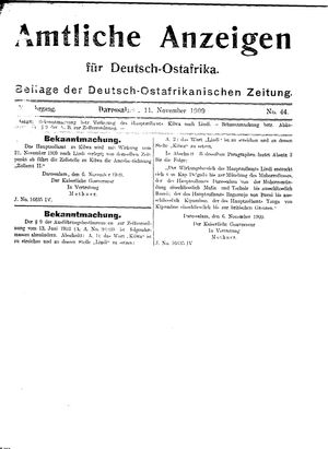 Deutsch-Ostafrikanische Zeitung vom 11.11.1909