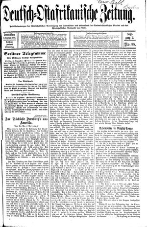Deutsch-Ostafrikanische Zeitung vom 11.12.1909