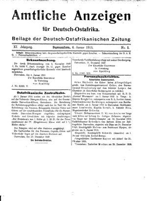 Deutsch-Ostafrikanische Zeitung on Jan 6, 1910