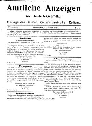 Deutsch-Ostafrikanische Zeitung vom 23.01.1910