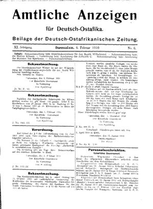 Deutsch-Ostafrikanische Zeitung vom 06.02.1910