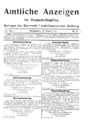 Deutsch-Ostafrikanische Zeitung on Feb 24, 1910