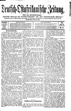 Deutsch-Ostafrikanische Zeitung on Apr 6, 1910
